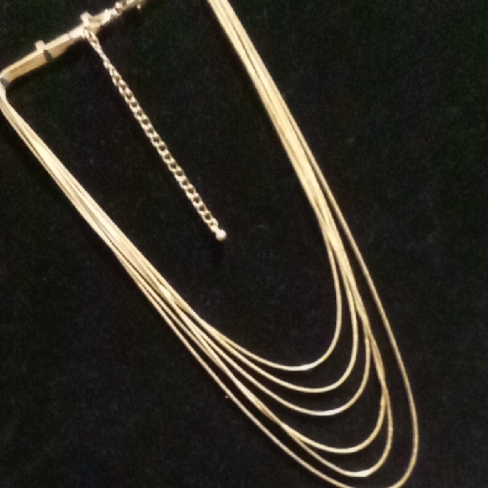 Elegant Gold Multi-Strand Snake Chain Necklace 14 To 20 +3 Extendable In Long